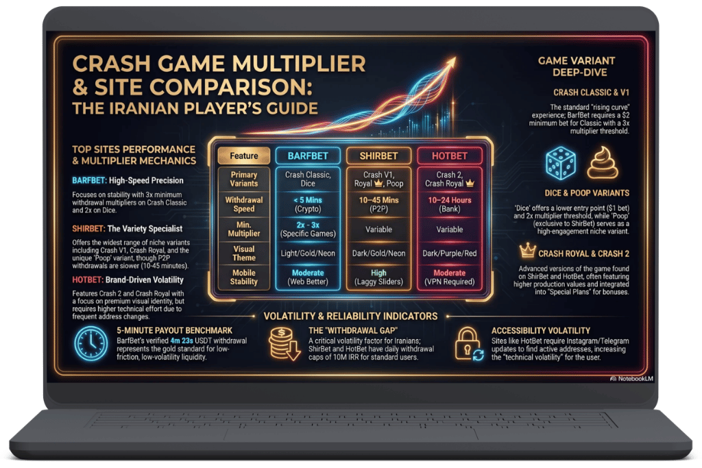 Top Crash Game (Enfejar) Sites for Iranian Players – infographic on How We Ranked Them