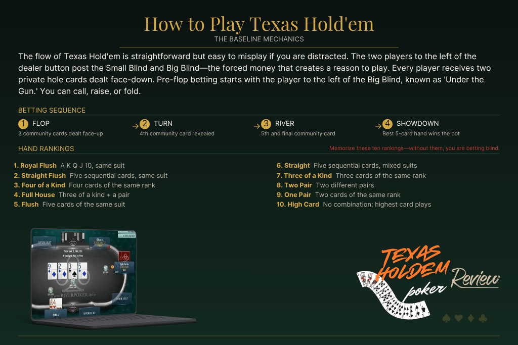 Texas Hold'em infographic on how to play