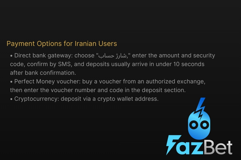 FazBet Deposit and Withdrawal Methods