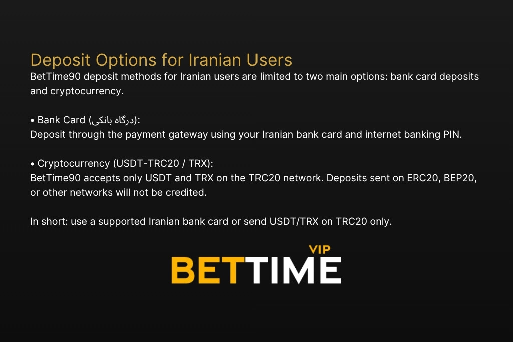 BetTime90 Deposit and Withdrawal Methods